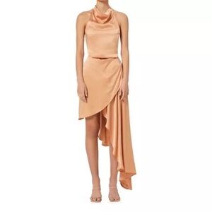 Elliat | Lambent Asymmetrical Halter Dress size S NWOT camel color